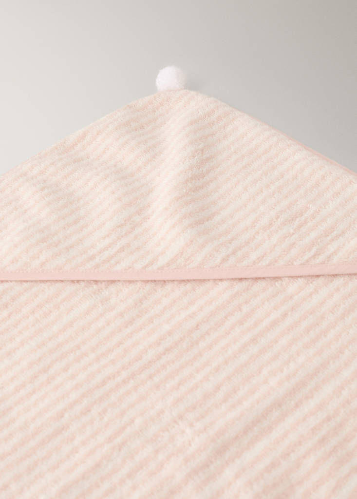 Striped cotton bath cape — Nude