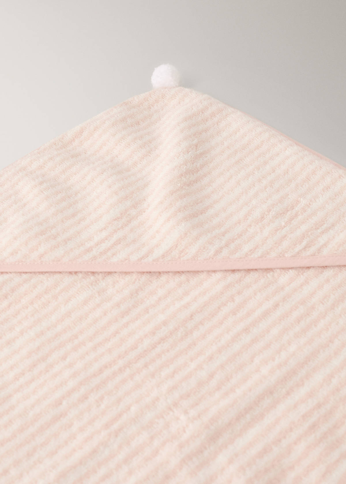 Striped cotton bath cape — Nude
