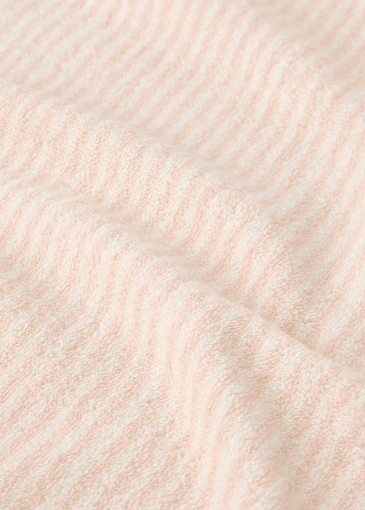 Striped cotton bath cape — Nude