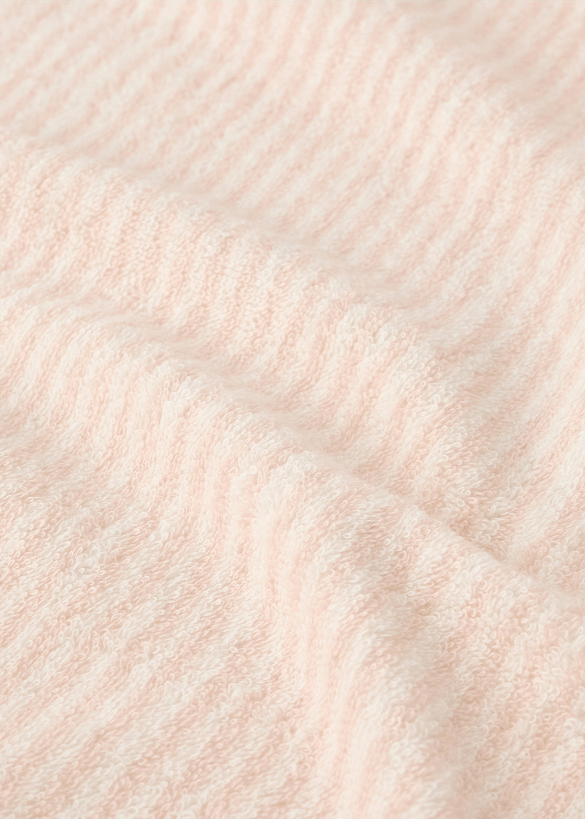 Striped cotton bath cape - Detaljer om artikeln 2, Nude. Ref: 37011498-00.
