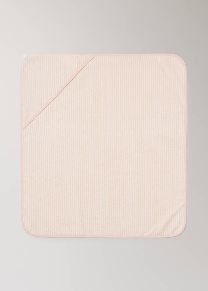 Striped cotton bath cape — Nude