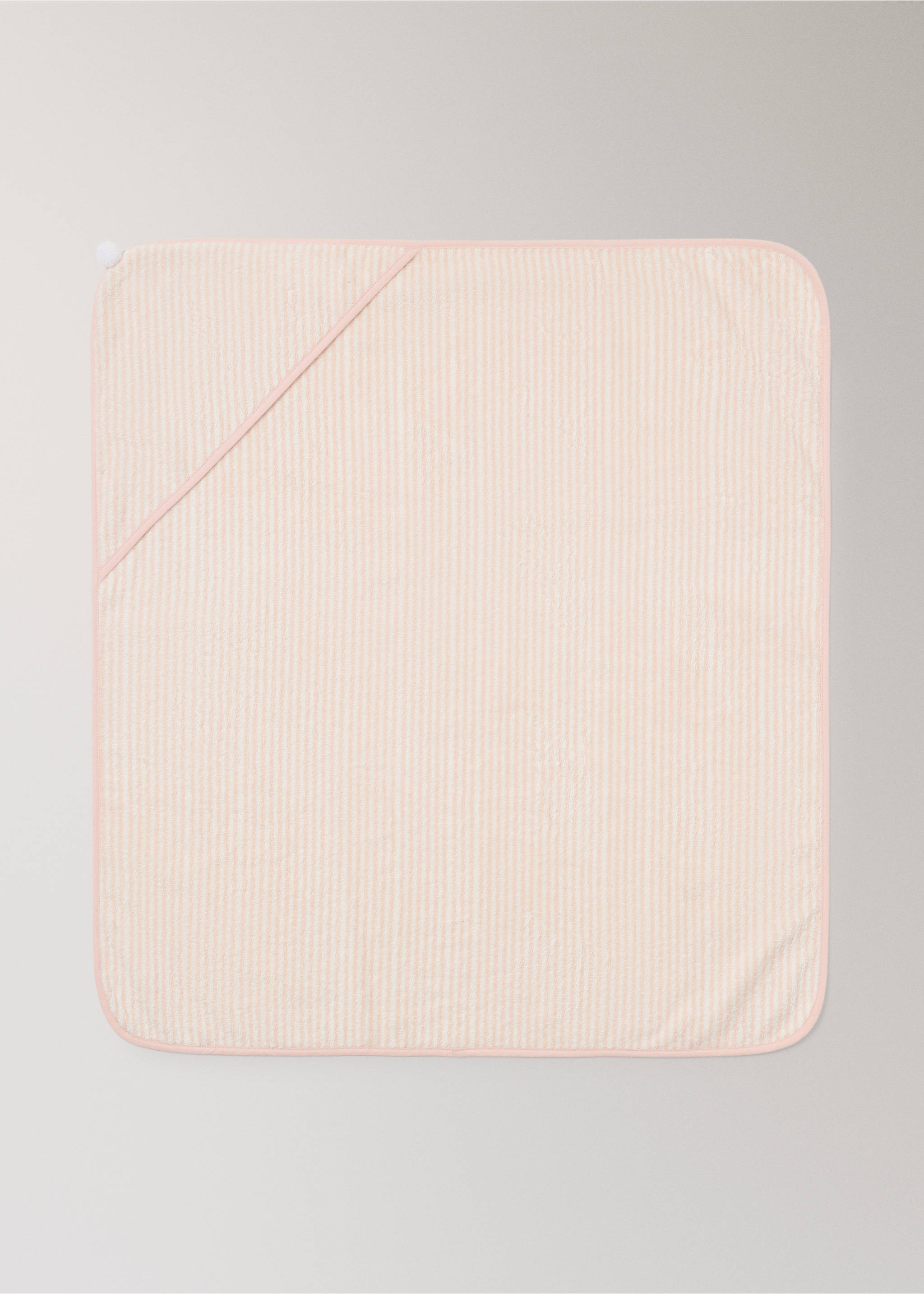 Striped cotton bath cape - Artikel utan modell, Nude. Ref: 37011498-00.