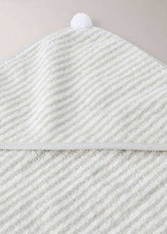 Striped cotton bath cape — Grey 2