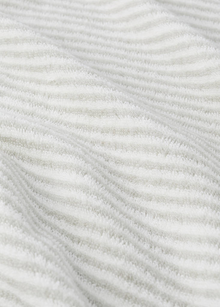 Striped cotton bath cape — Grey