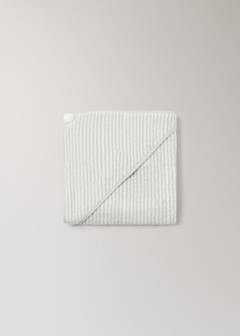 Striped cotton bath cape — Grey 4