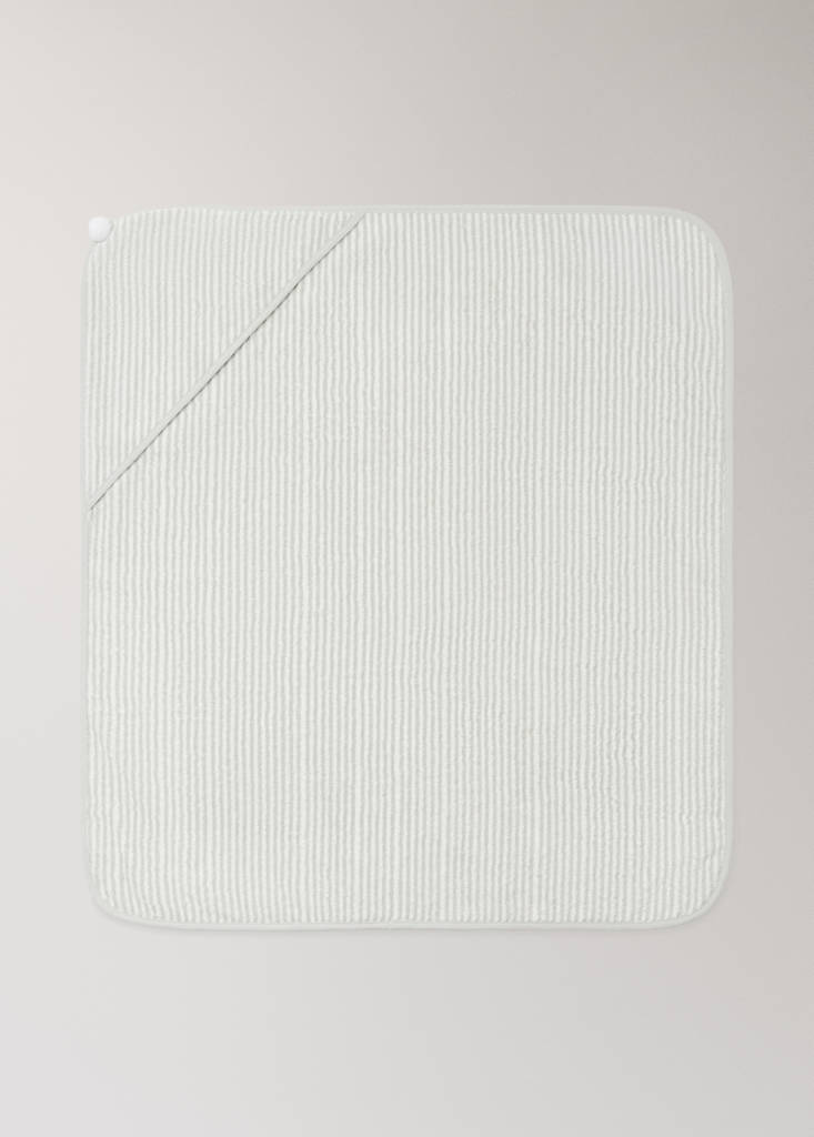 Striped cotton bath cape — Grey