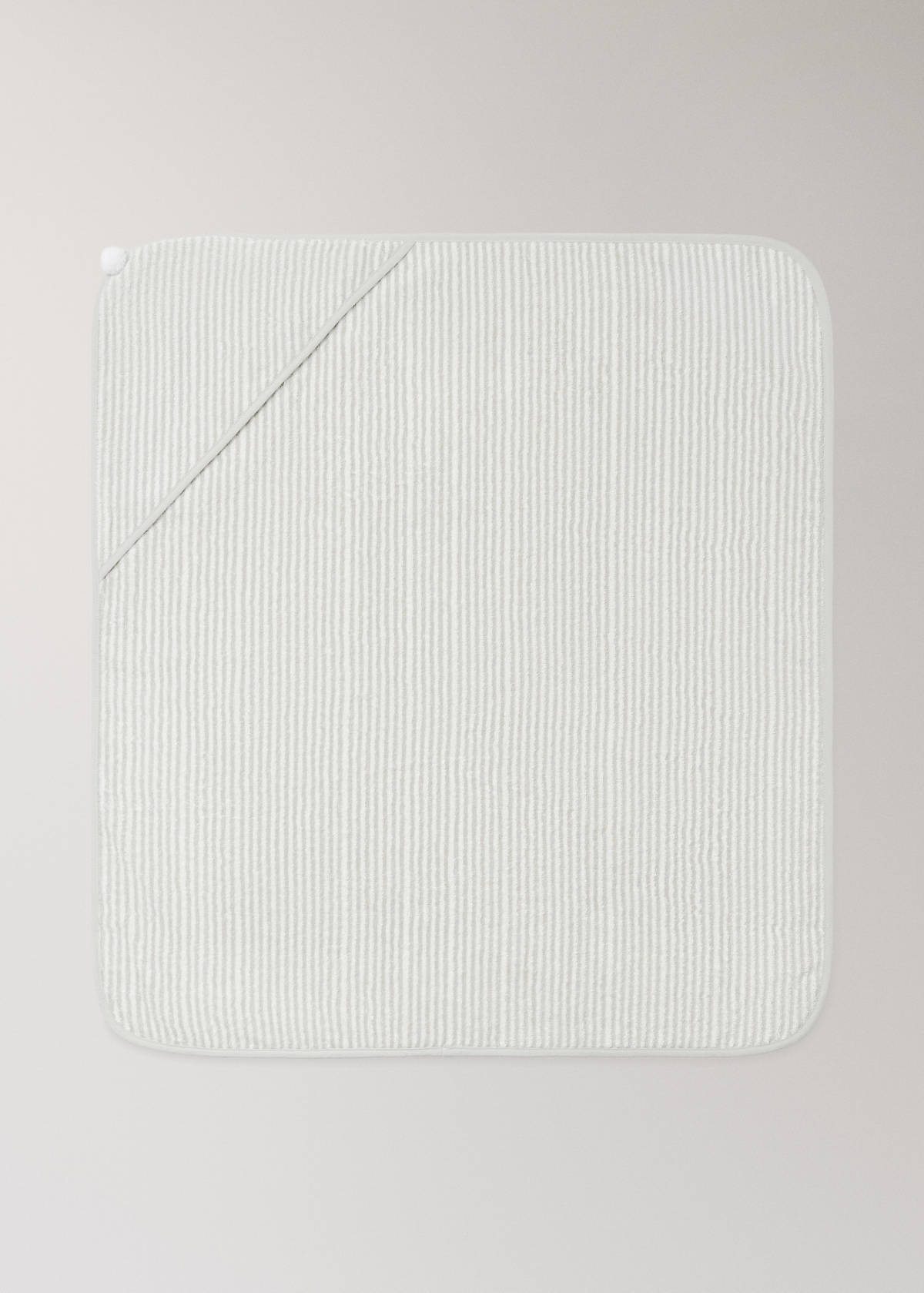 Striped cotton bath cape — Grey