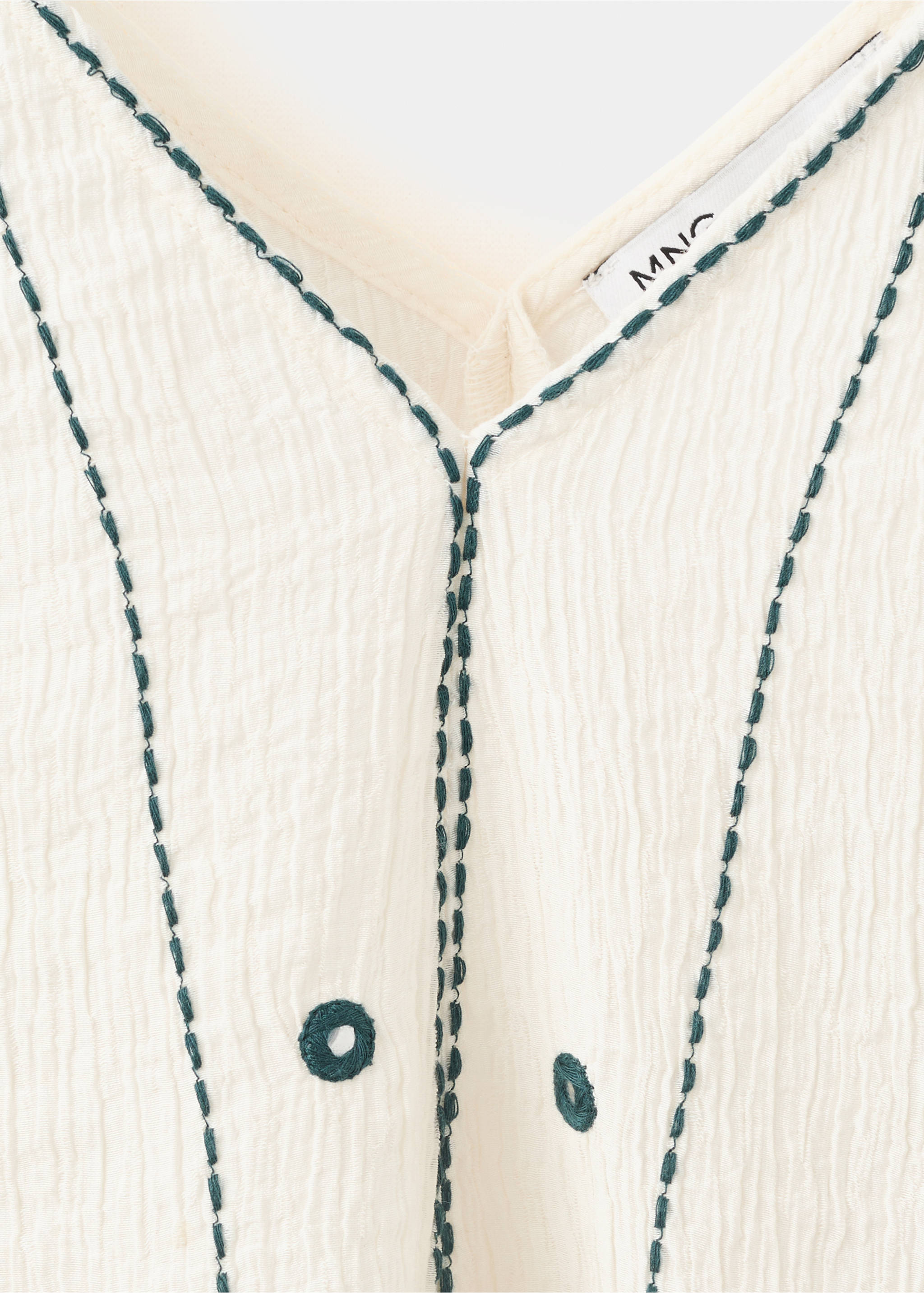 Embroidered detail strappy top - Details of the article 8, Off White. Ref: 37011511-00.