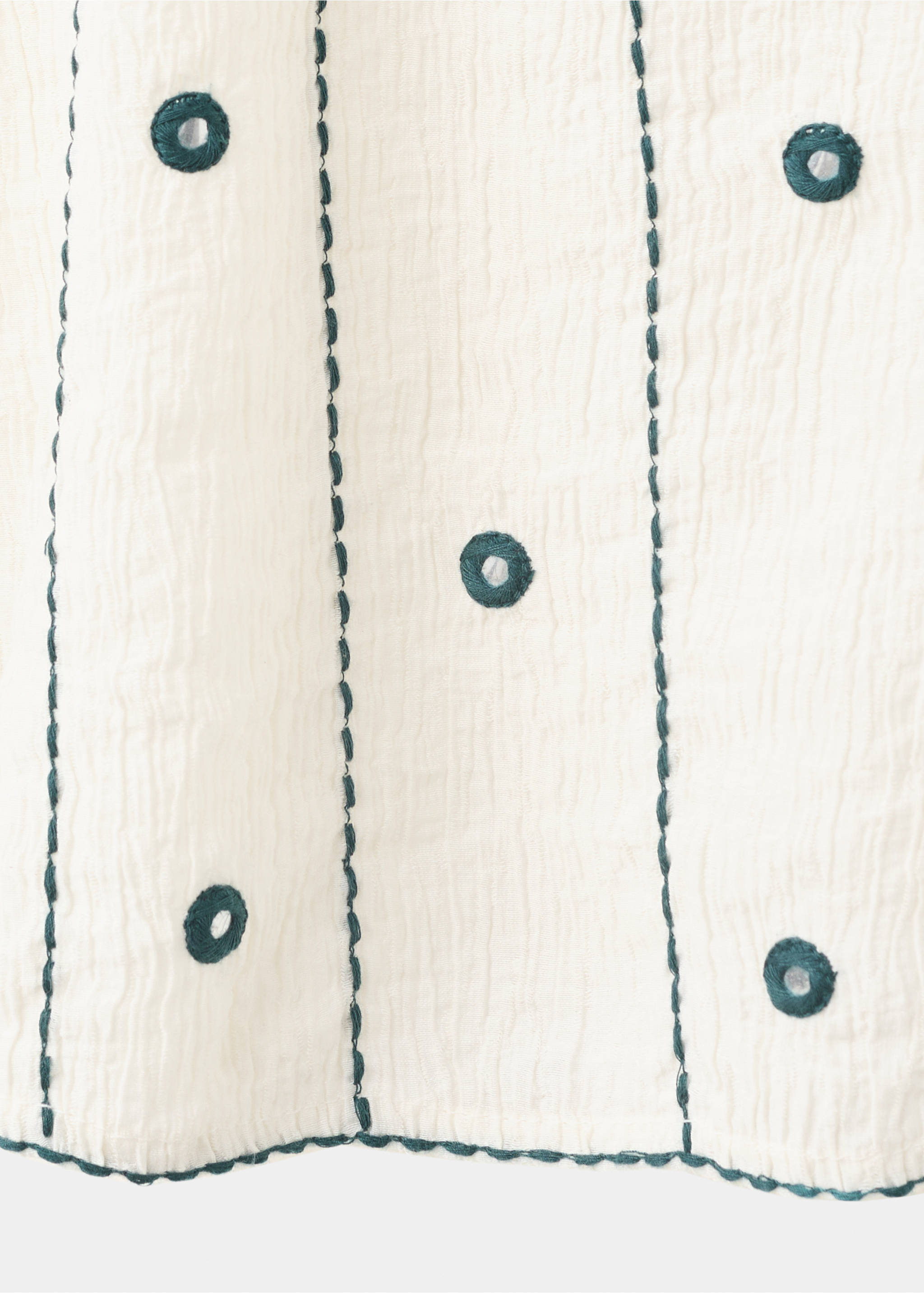 Embroidered detail strappy top - Details of the article 0, Off White. Ref: 37011511-00.