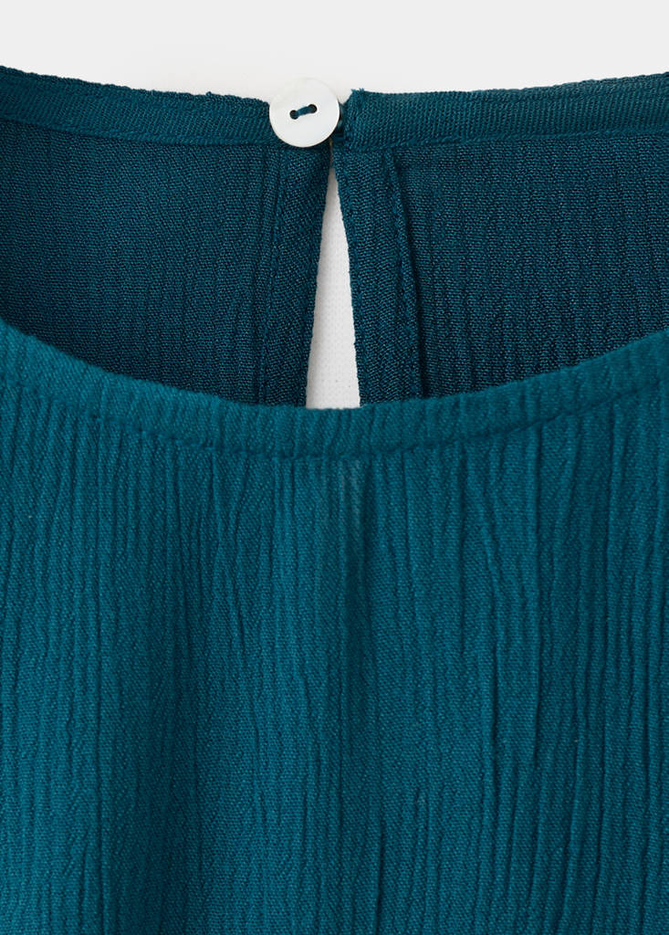 Fluid top with gathered detail — Blue