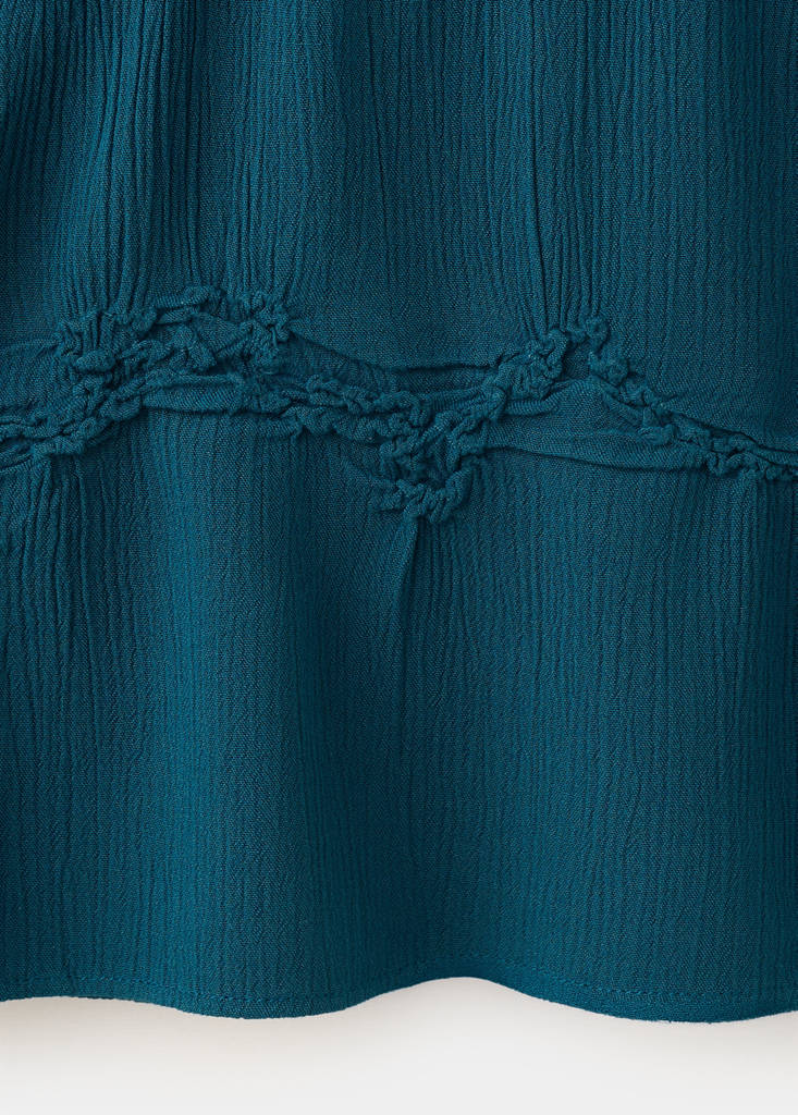 Fluid top with gathered detail — Blue