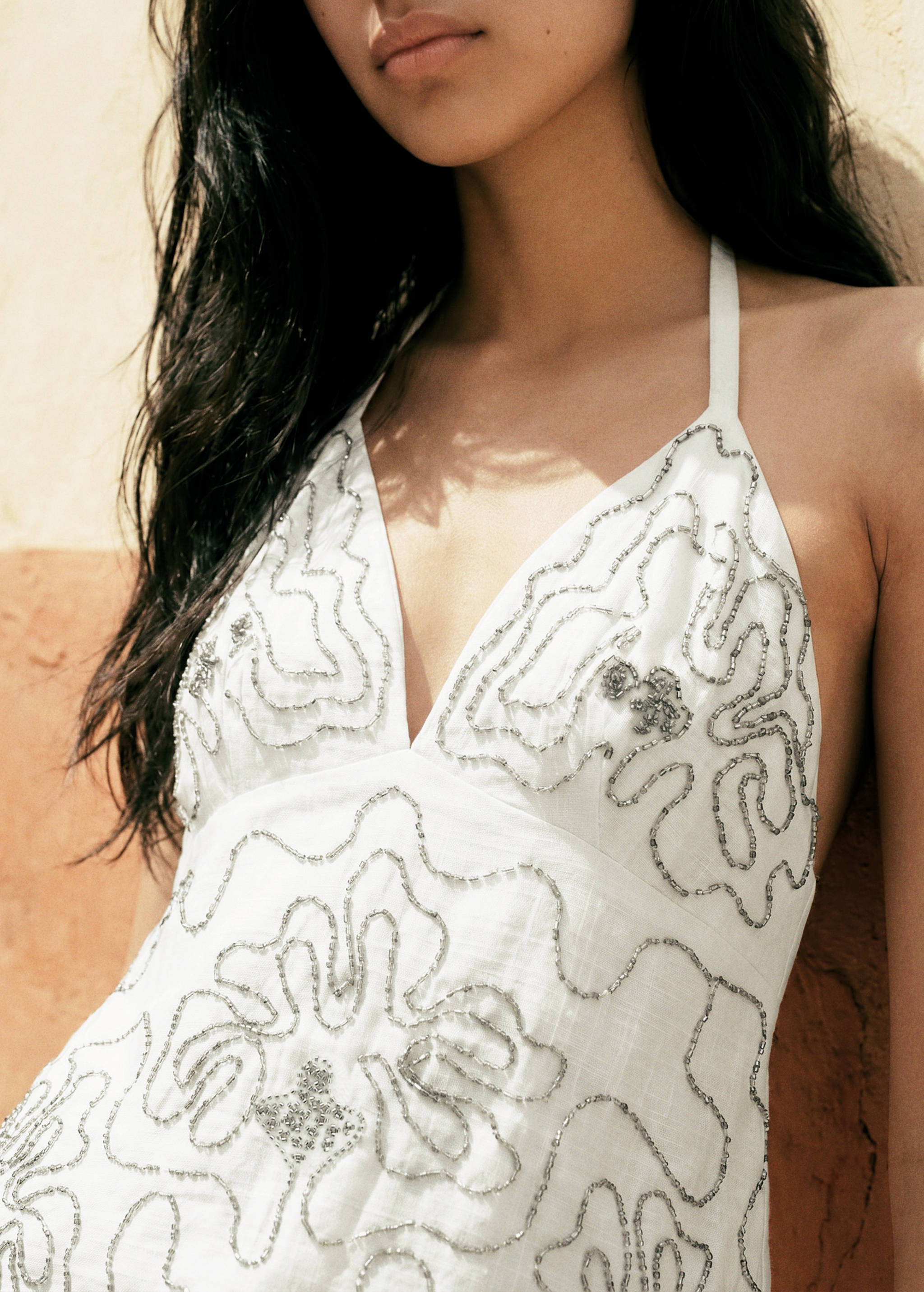 Bead embroidered top - Medium plane