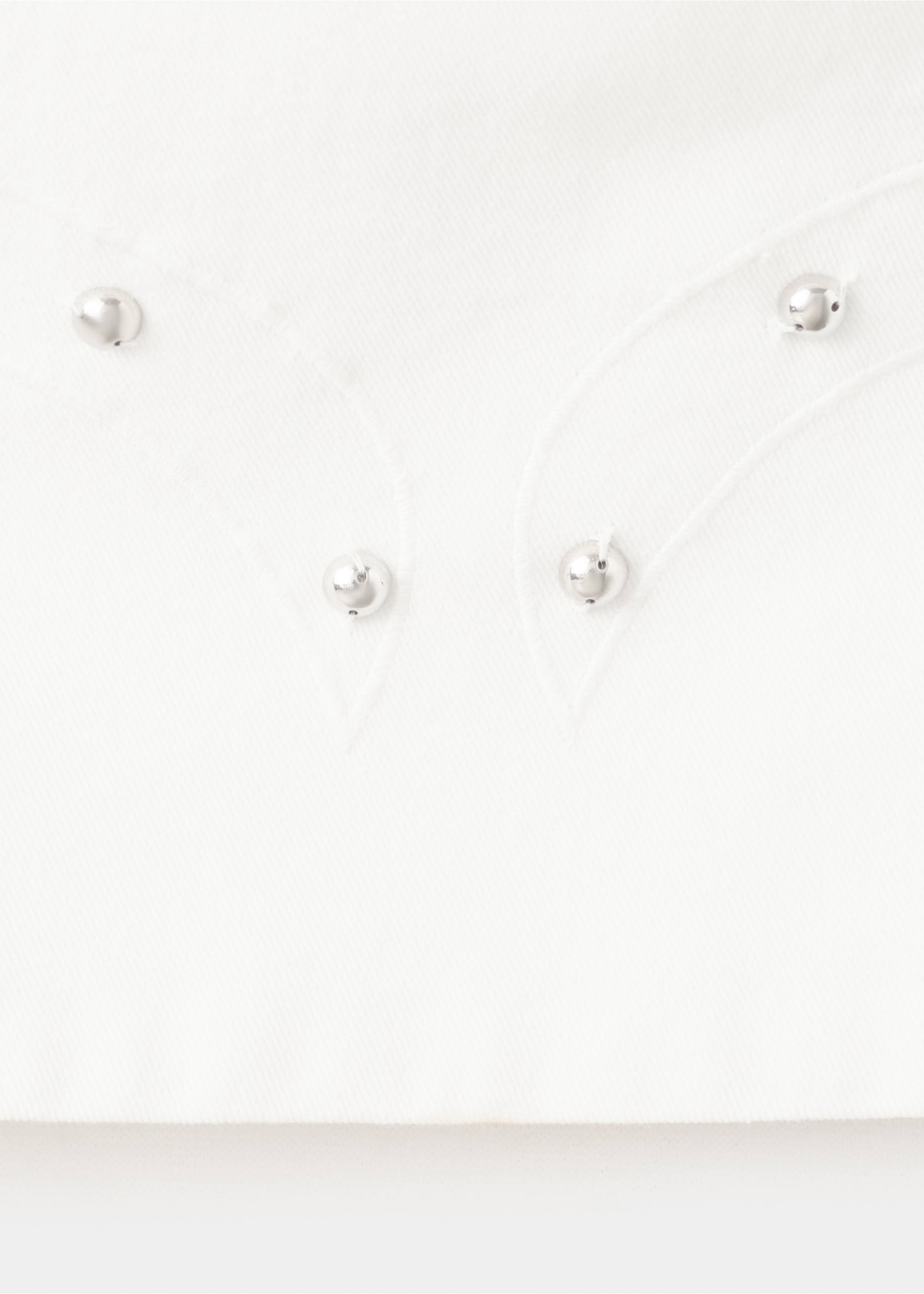 Bandeau top with bead detail - Details of the article 8, Off White. Ref: 37011515-00.