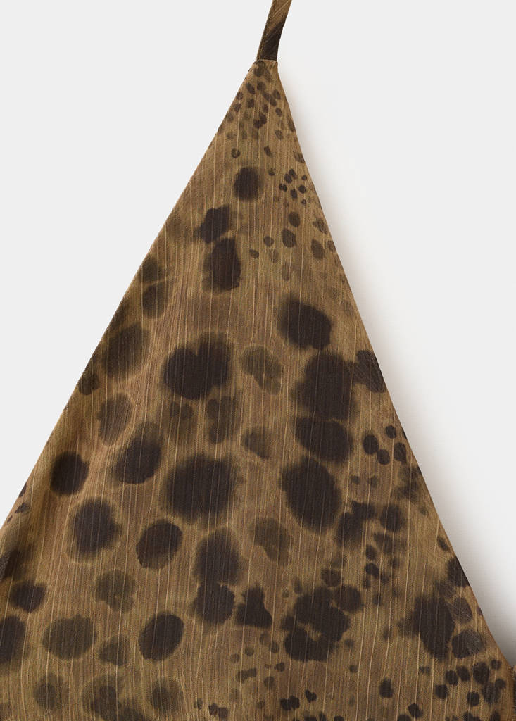 Printed halter top — Russet