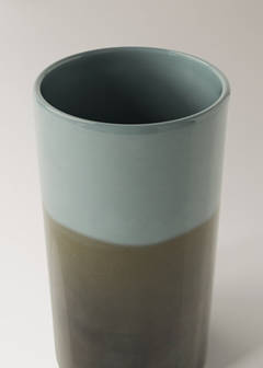 Medium two-tone earthenware vase — Turquoise 2