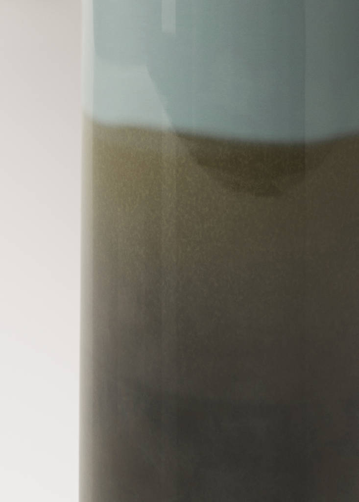 Medium two-tone earthenware vase — Turquoise
