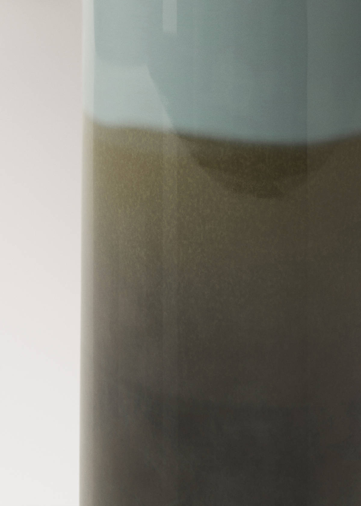 Medium two-tone earthenware vase — Turquoise