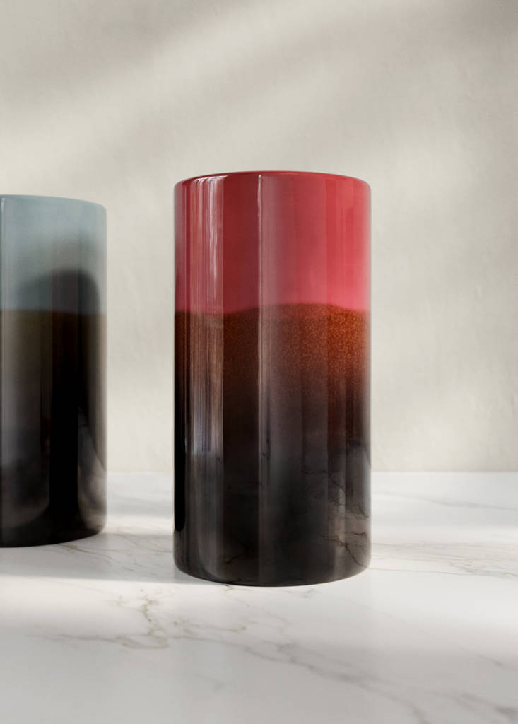 Medium two-tone earthenware vase — Fuchsia