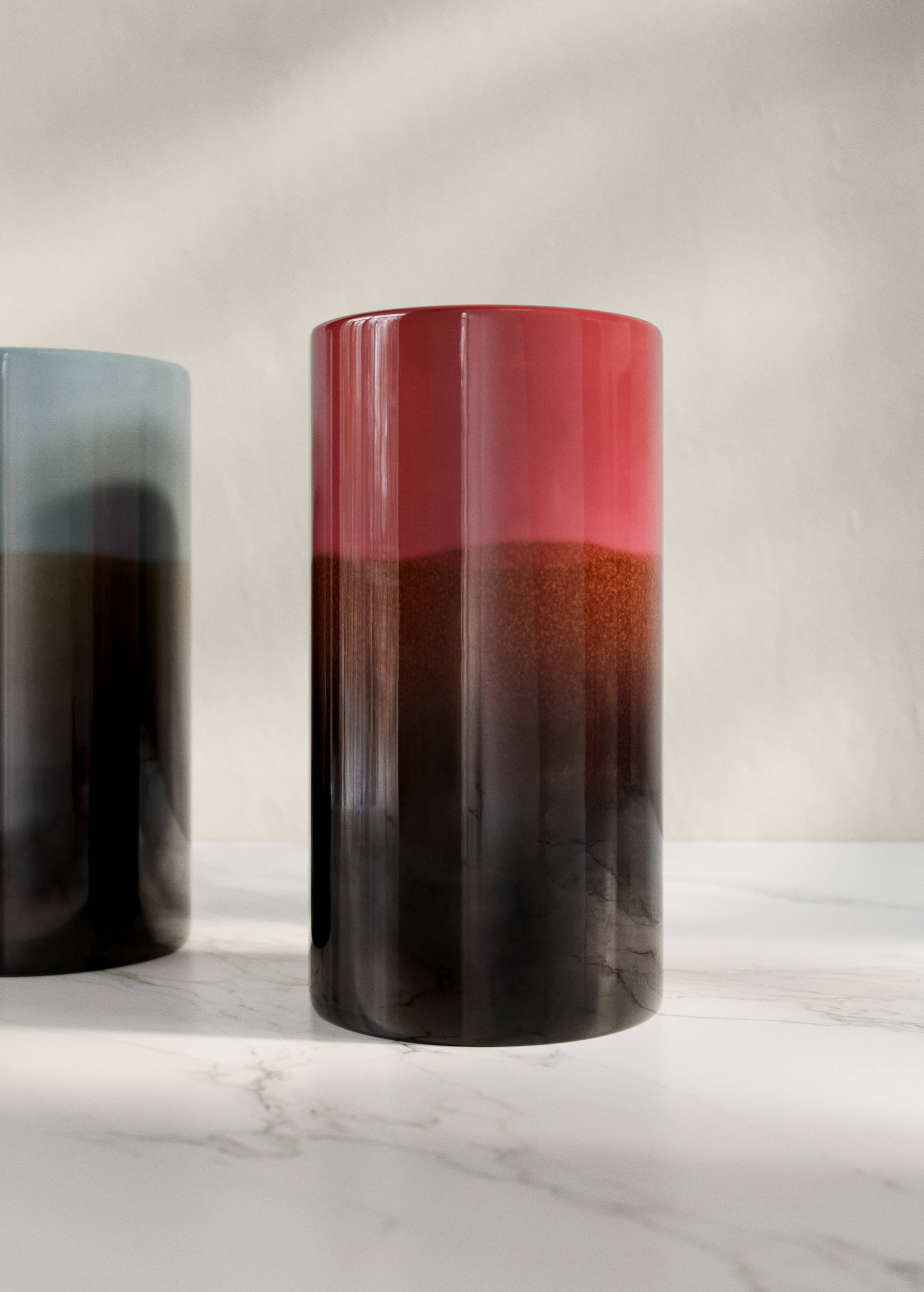 Medium two-tone earthenware vase - General plane
