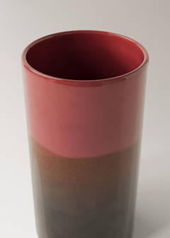 Medium two-tone earthenware vase — Fuchsia 2