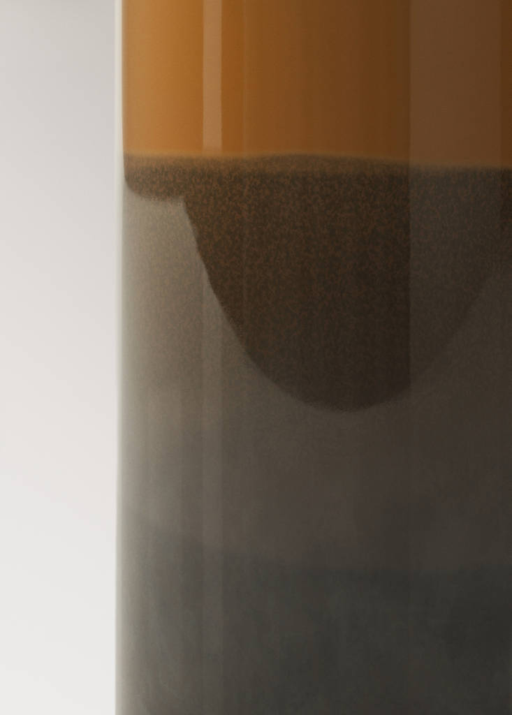 Medium two-tone earthenware vase — Caramel