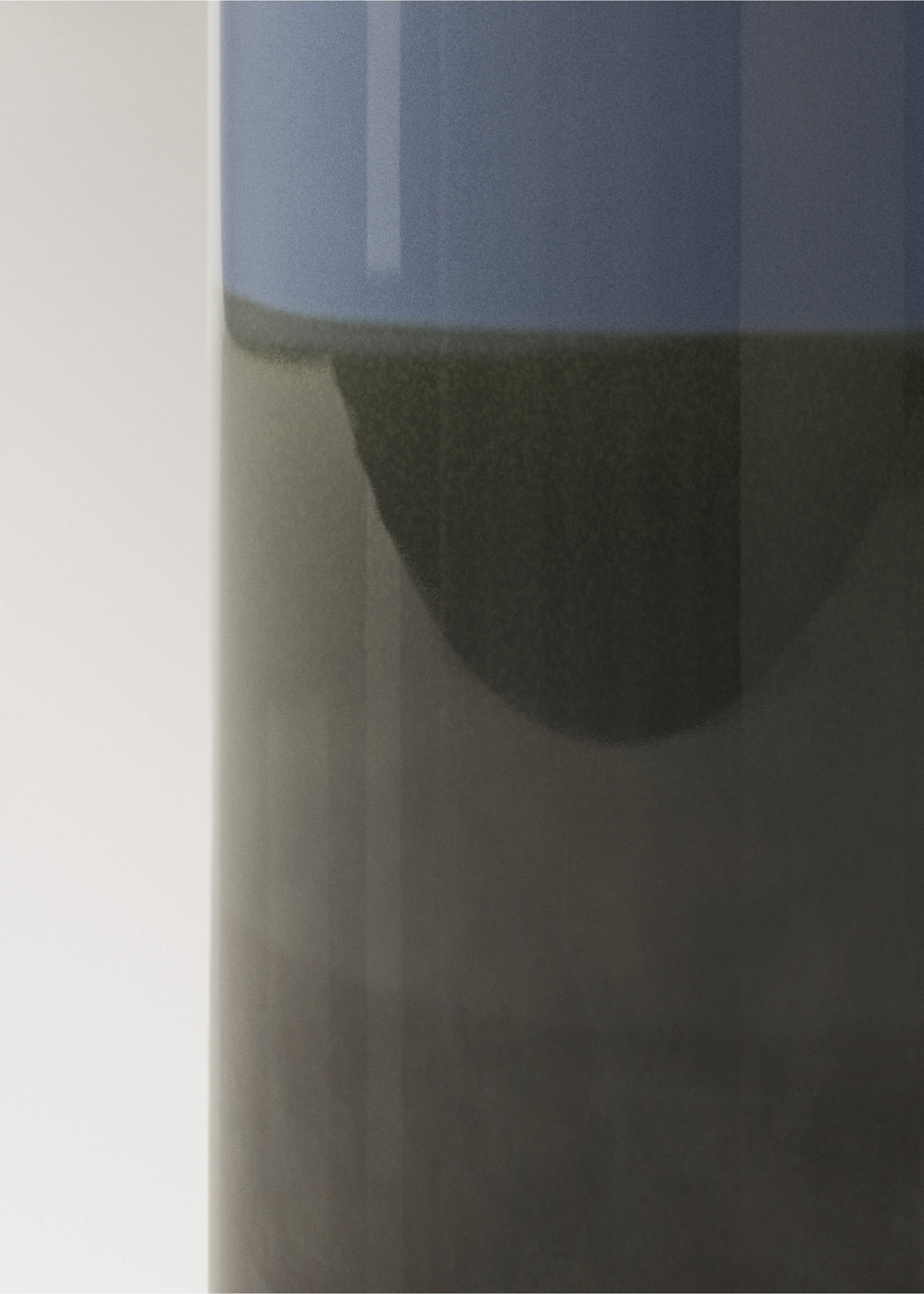 Large two-tone earthenware vase - Details of the article 2, Blue. Ref: 37011523-00.