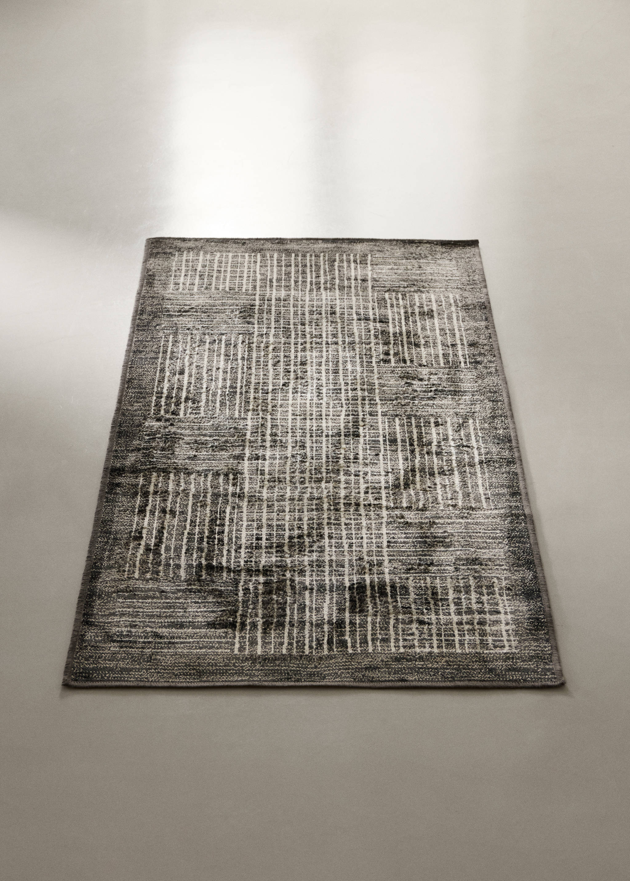 Small bicolour cotton rug - General plane