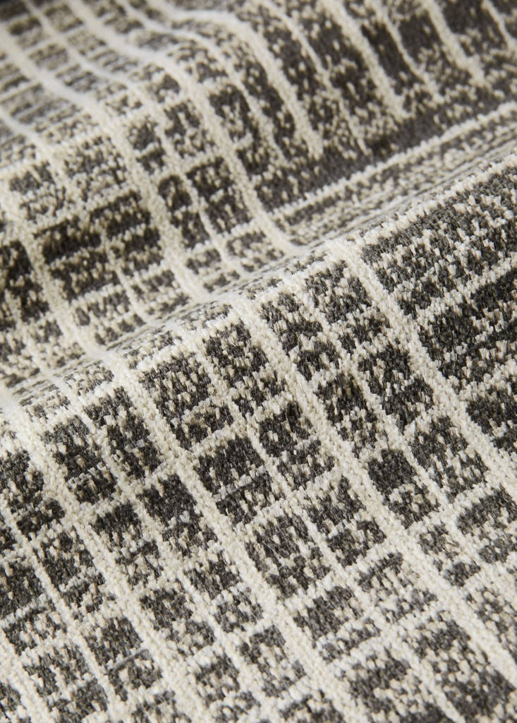 Small bicolour cotton rug — Charcoal