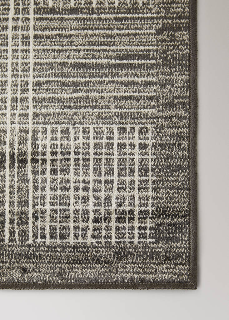 Small bicolour cotton rug — Charcoal