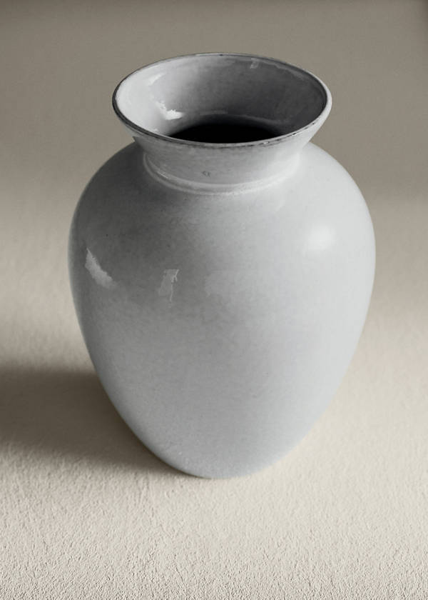 Gloss finish ceramic vase — Light Heather Grey