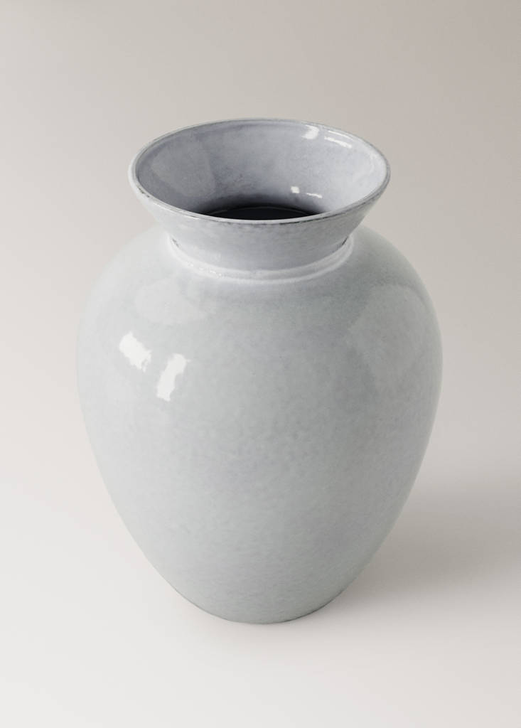 Gloss finish ceramic vase — Light Heather Grey