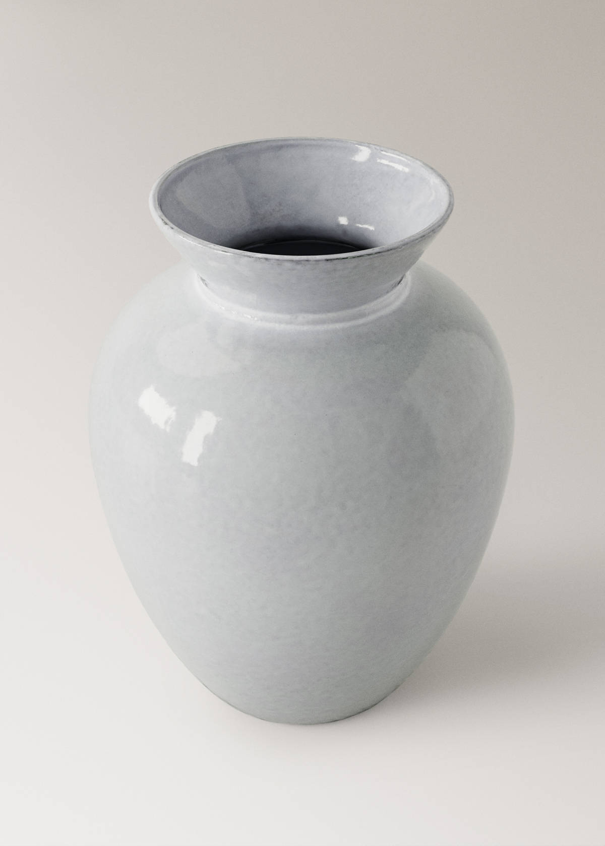 Gloss finish ceramic vase — Light Heather Grey
