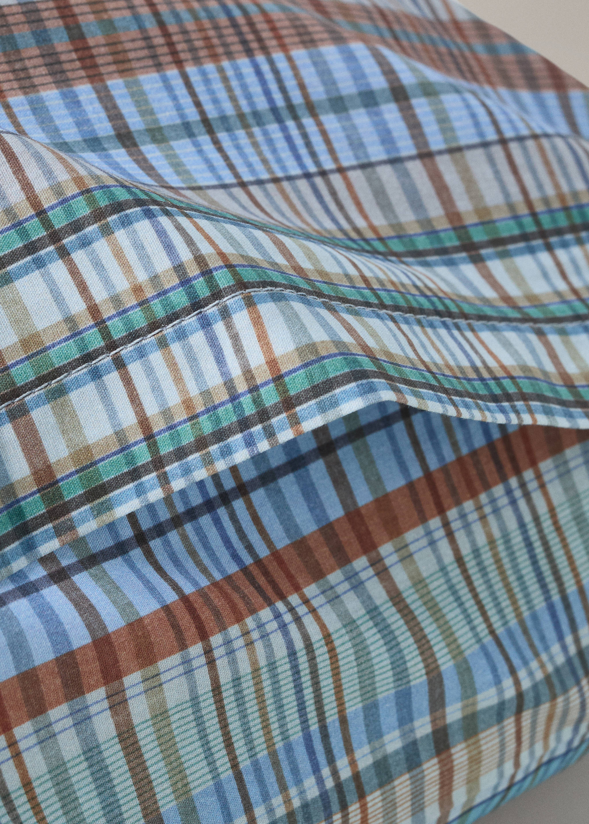 Funda almohada infantil algodón percal cuadros 50x75 cm - Detalle del artículo 2