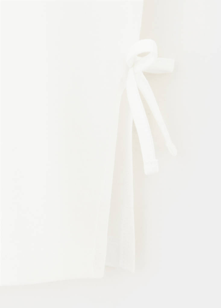 Printed top with tie detail — Off White