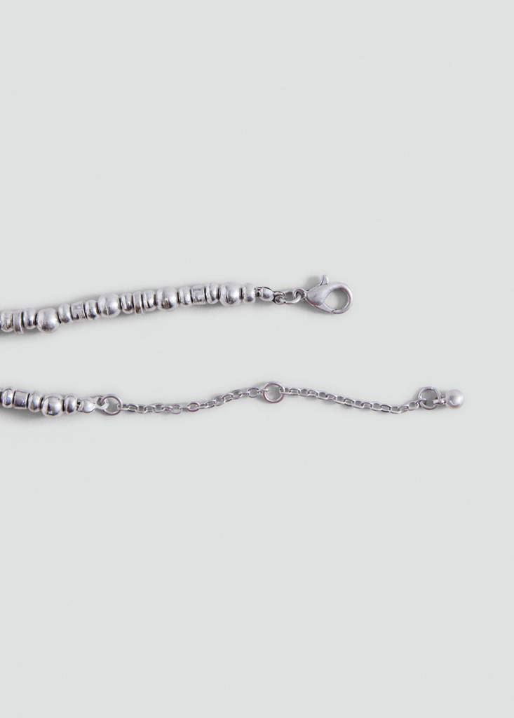 Metallic collar with charm detail — Silver