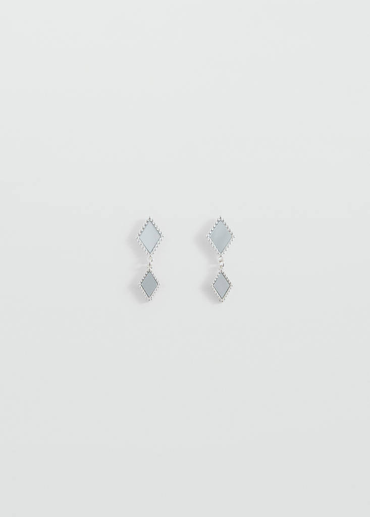 Mirror dangling earrings — Silver