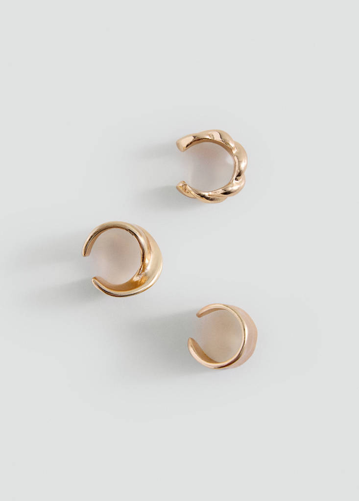 Set of 3 ear cuff earrings — Gold