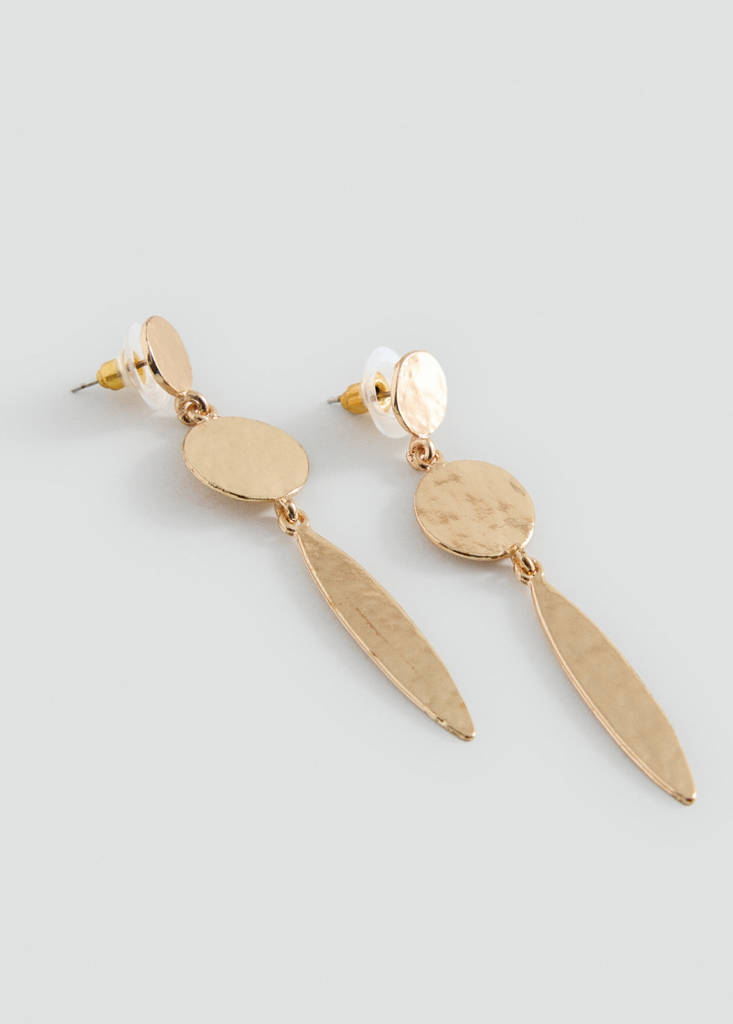Long textured earrings — Gold