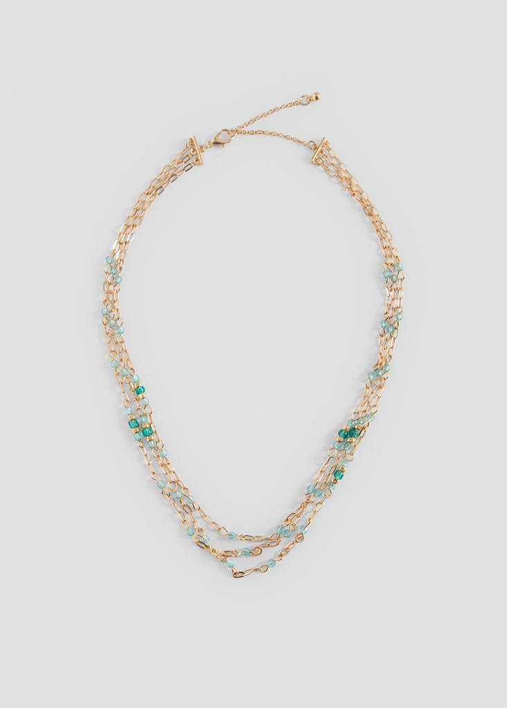 Mehrreihige Halskette mit Abalorios — Gold