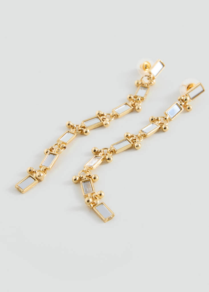 Long mirror earrings — Gold