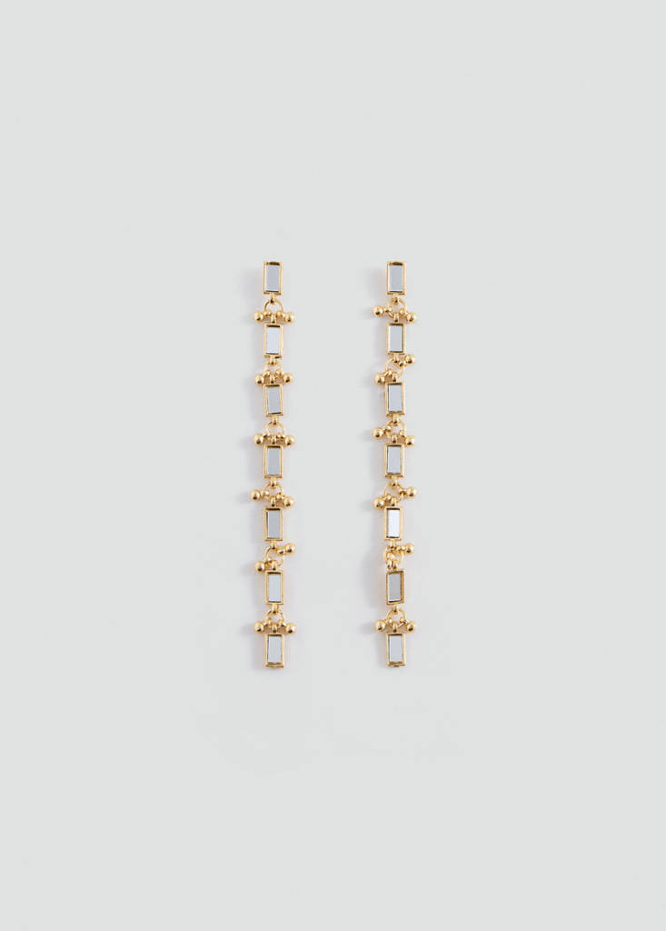 Long mirror earrings — Gold