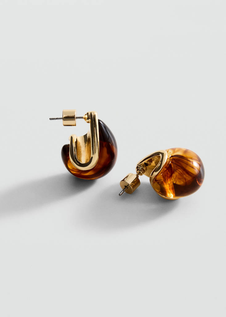 Resin drop earrings — Gold