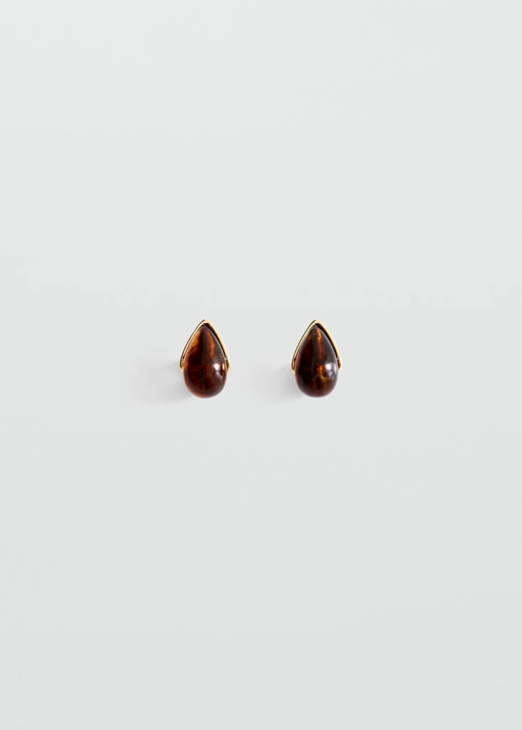 Resin drop earrings — Gold