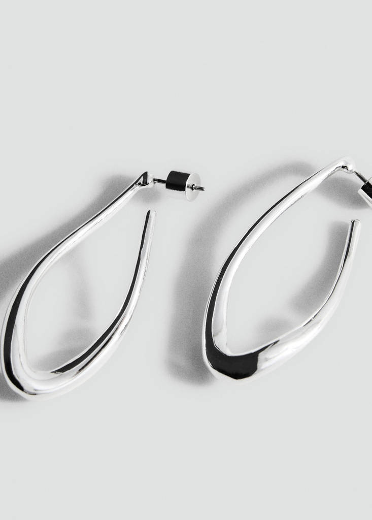Twisted hoop earrings — Silver