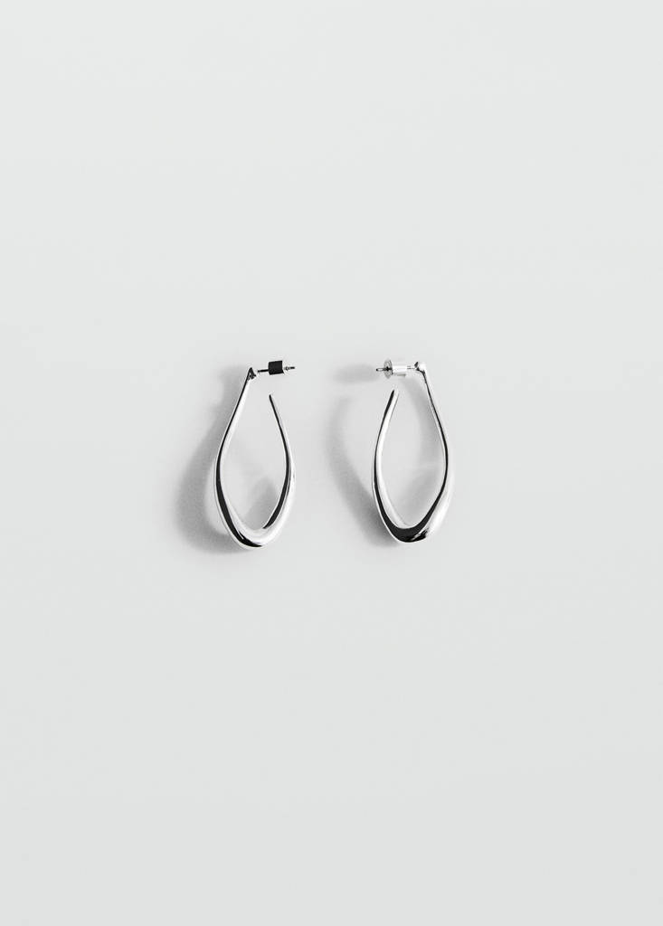 Twisted hoop earrings — Silver