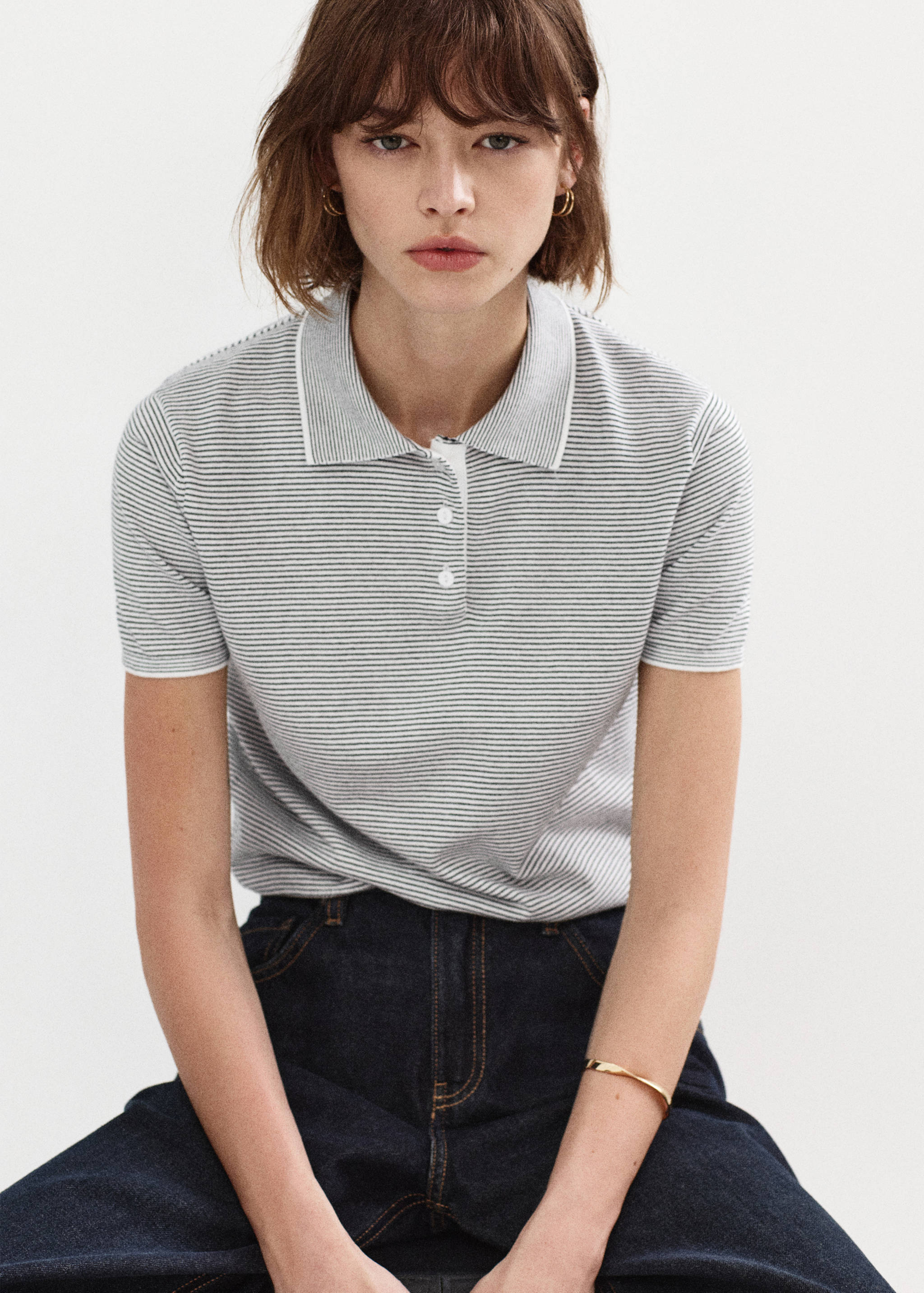 Knitted polo-neck sweater - Medium plane