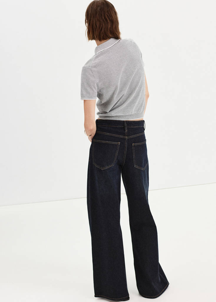 Knitted polo-neck sweater — Navy