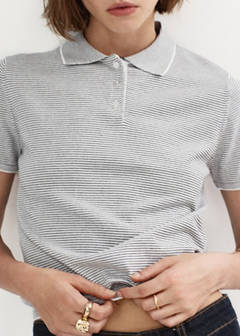 Knitted polo-neck sweater — Navy 5