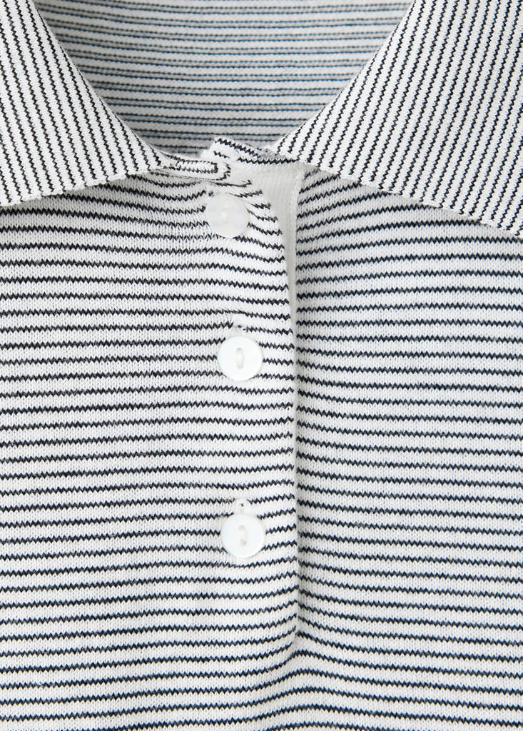 Knitted polo-neck sweater — Navy