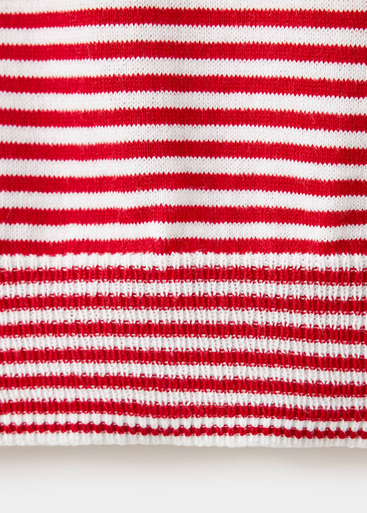 Knitted polo-neck sweater — Red